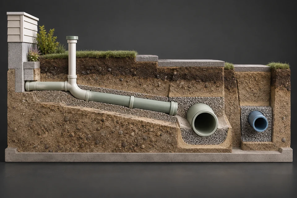 Conceptual illustration of alignment · grade · connection detail